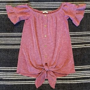 First Love Off the shoulder flutter sleeve top